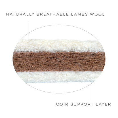 74 x 34 cm  Natural-Start Moses Basket Mattress - Coir & Wool