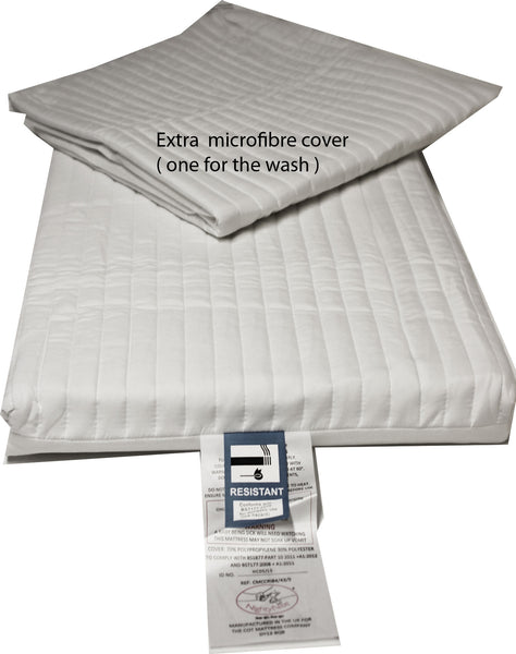 89 x 38 Ambassador Foam Crib Mattress, Waterproof liner -Two Washable Microfibre Covers - Cot Mattress Company