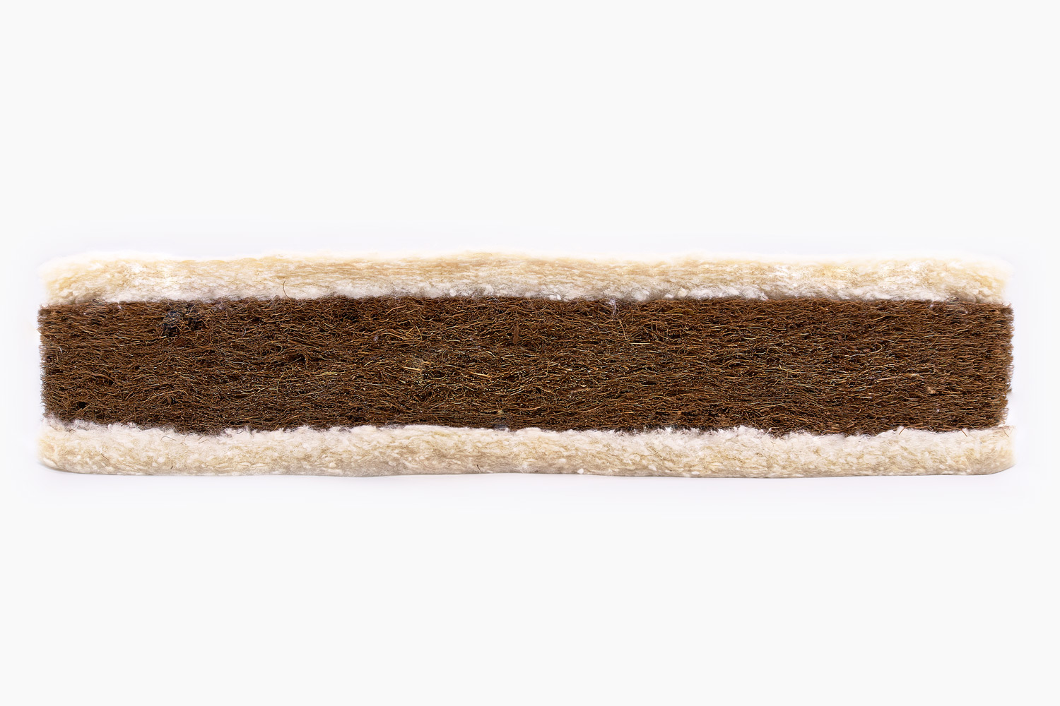 Natural coconut coir with lambswool